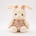 Custom white bunny plush doll front view