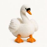 Custom white swan plush toy front view