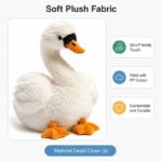 Custom white swan plush toy size reference