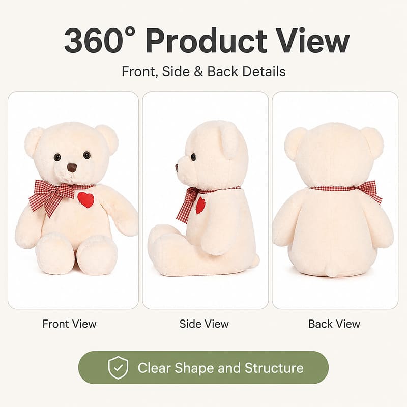 Custom white teddy bear plush toy size reference