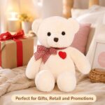 Custom white teddy bear plush toy front view