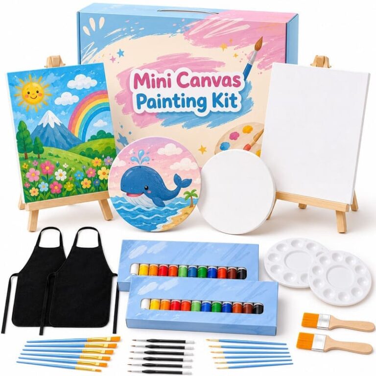 Deluxe Mini Canvas Painting Kit with Easel for Wholesale OEM/ODM Art Programs