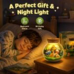 Dinosaur jar night light kit for kids – wholesale oem/odm craft gift set front side back view