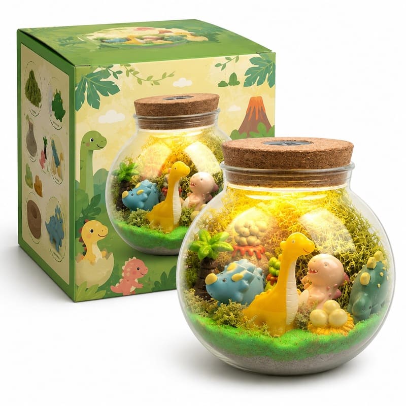 Dinosaur jar night light kit for kids – wholesale oem/odm craft gift set front view