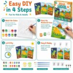 Dinosaur paint by numbers kit for kids size reference