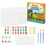 Dinosaur paint by numbers kit for kids front view