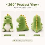 Dinosaur plush toy front side back view