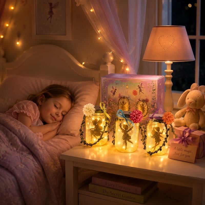 Diy fairy lantern night light kit for kids – wholesale oem/odm craft gift set front side back view