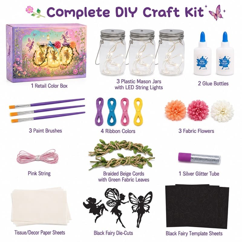 Diy fairy lantern night light kit for kids – wholesale oem/odm craft gift set size reference