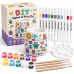 Doodle ceramic mug painting kit front view
