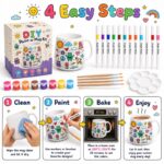 Doodle ceramic mug painting kit size reference