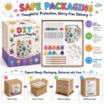 Doodle ceramic mug painting kit stitching detail