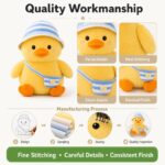Duck plush toy embroidered detail