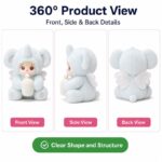 Elephant costume baby plush doll for custom retail and oem plush collections front side back view