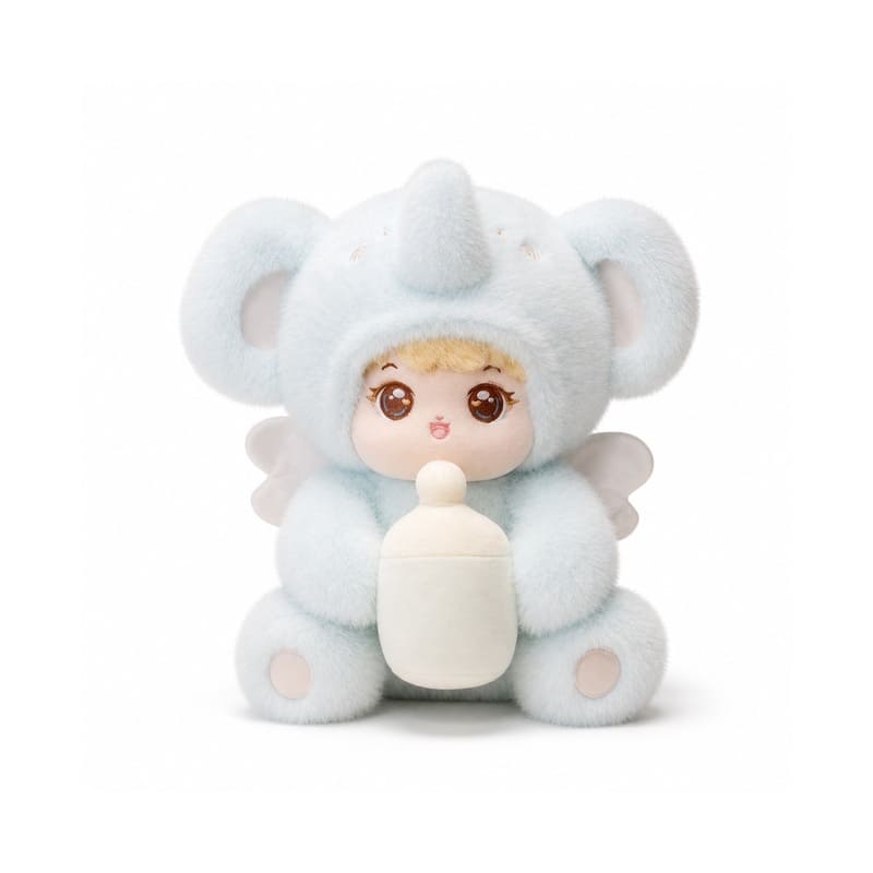 Elephant costume baby plush doll for custom retail and oem plush collections front view