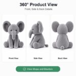 Elephant plush toy front side back view