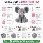 Elephant plush toy design detail