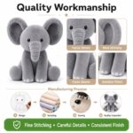Elephant plush toy embroidered detail
