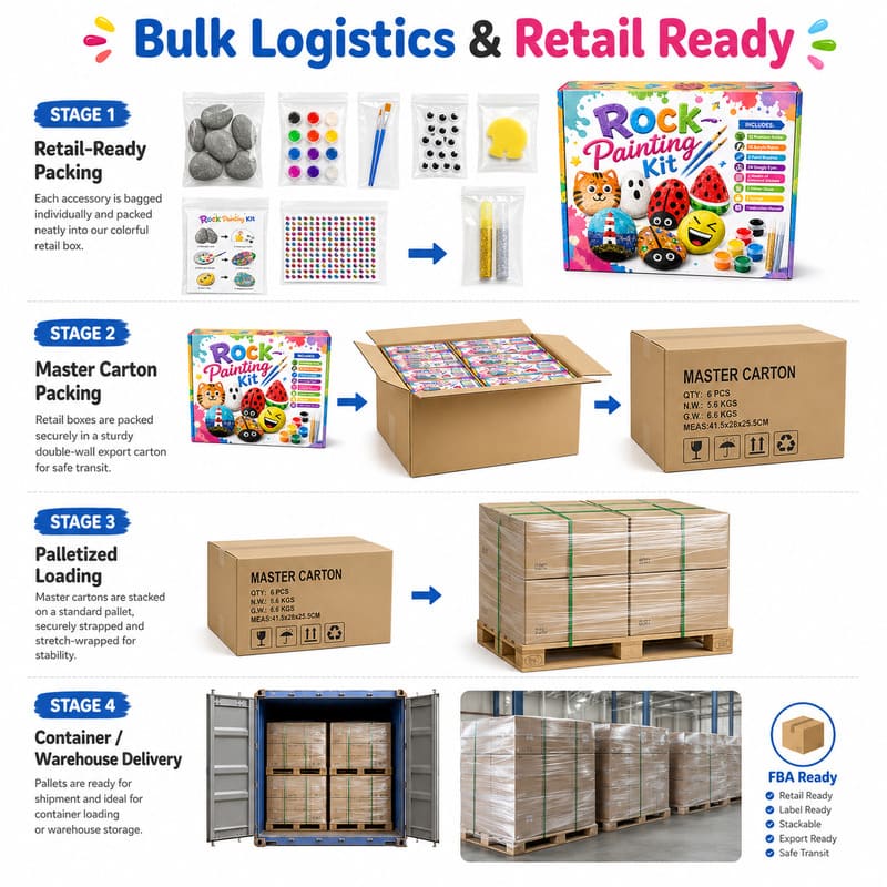 Emoji rock painting kit for kids – wholesale oem/odm kids craft set design detail