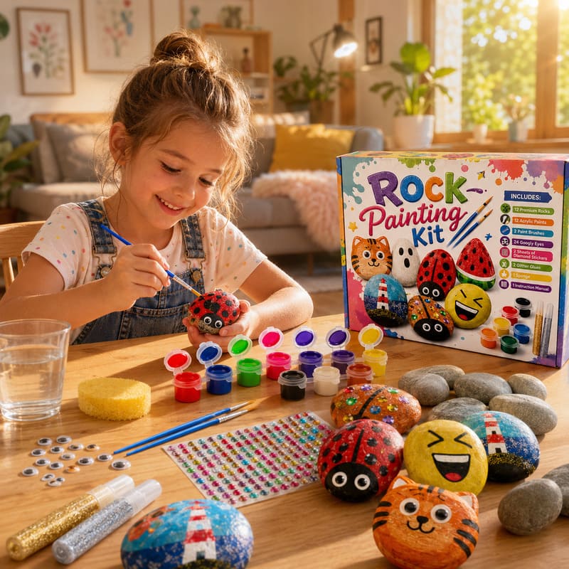 Emoji rock painting kit for kids – wholesale oem/odm kids craft set stitching detail