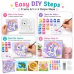 Fantasy animal mini canvas painting kit for kids size reference