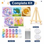 Fantasy animal mini canvas painting kit for kids front side back view