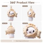 Fish costume cat plush keychain front side back view