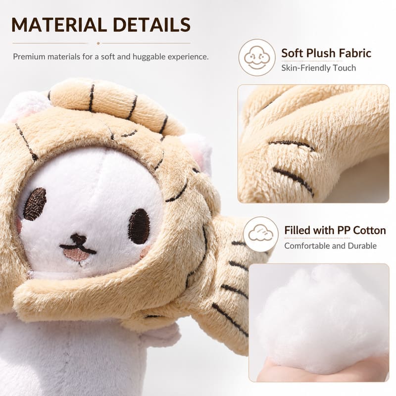 Fish costume cat plush keychain size reference
