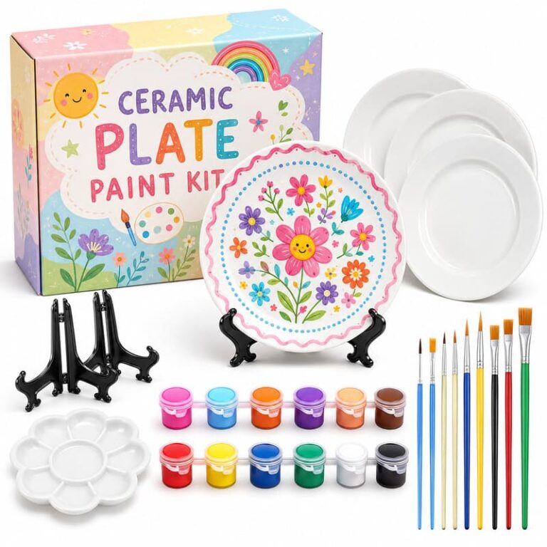 Floral Ceramic Plate Painting Kit for Wholesale OEM/ODM Ceramic Craft Programs