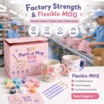 Floral paint your own mug kit design detail