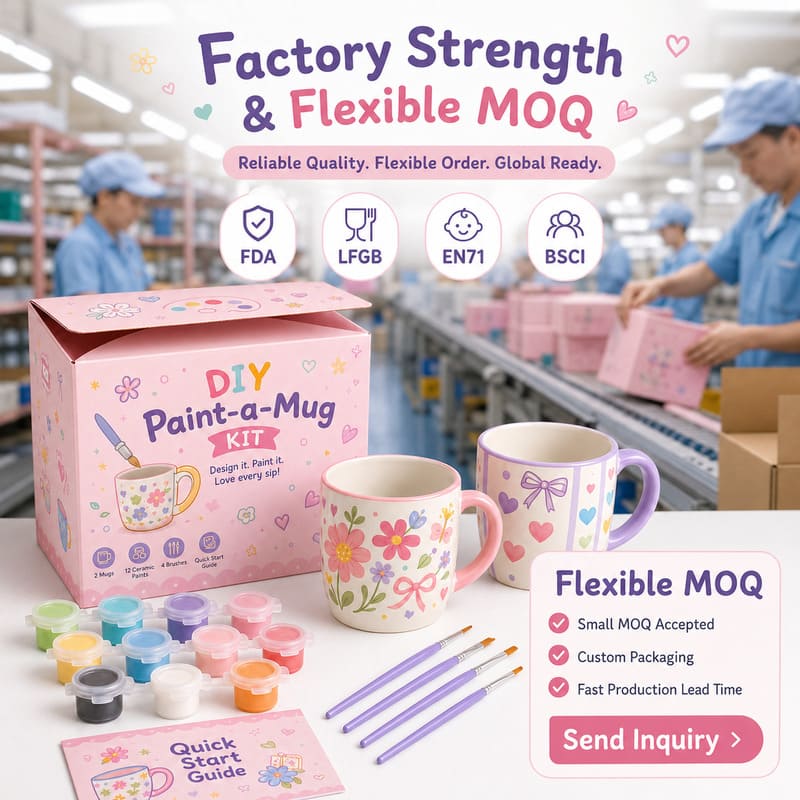 Floral paint your own mug kit design detail