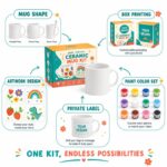 Flower ceramic mug painting kit embroidered detail