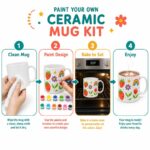 Flower ceramic mug painting kit size reference