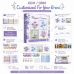 Flower pre-printed canvas painting kit for kids embroidered detail