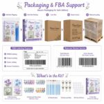 Flower pre-printed canvas painting kit for kids design detail
