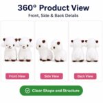 Fluffy white lamb plush toy pair front side back view