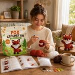 Fox amigurumi crochet kit for beginners stitching detail
