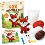 Fox amigurumi crochet kit for beginners front view