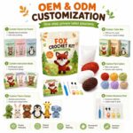 Fox amigurumi crochet kit for beginners embroidered detail