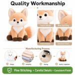 Fox plush toy embroidered detail