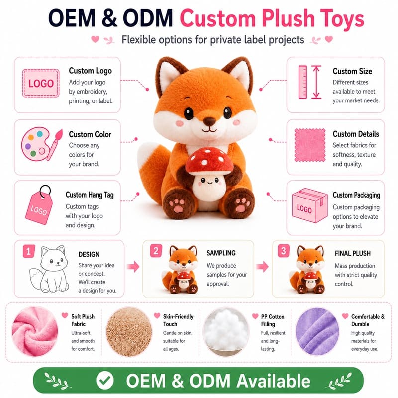 Fox stuffed animal design detail