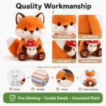 Fox stuffed animal embroidered detail
