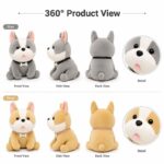 French bulldog plush toy set front side back view