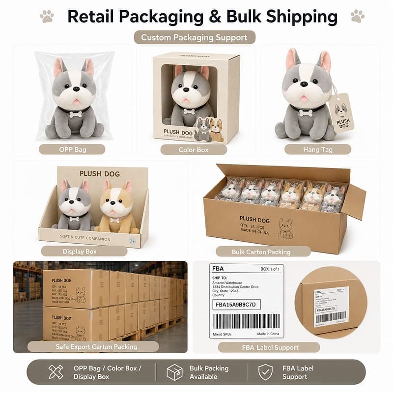 French bulldog plush toy set design detail