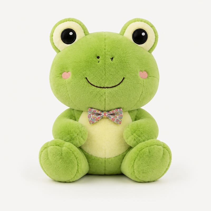 Frog plush toy front view
