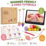 Fruit bookmark crochet kit for beginners size reference