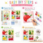 Fruit pre-printed canvas painting kit for kids size reference