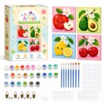 Fruit pre-printed canvas painting kit for kids front view