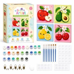 Fruit Pre-Printed Canvas Painting Kit for Kids complete set for wholesale and OEM art-kit projects