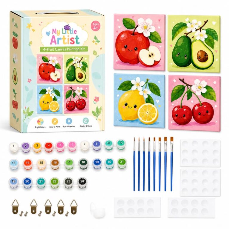 Fruit Pre-Printed Canvas Painting Kit for Kids for Wholesale OEM/ODM Art Programs